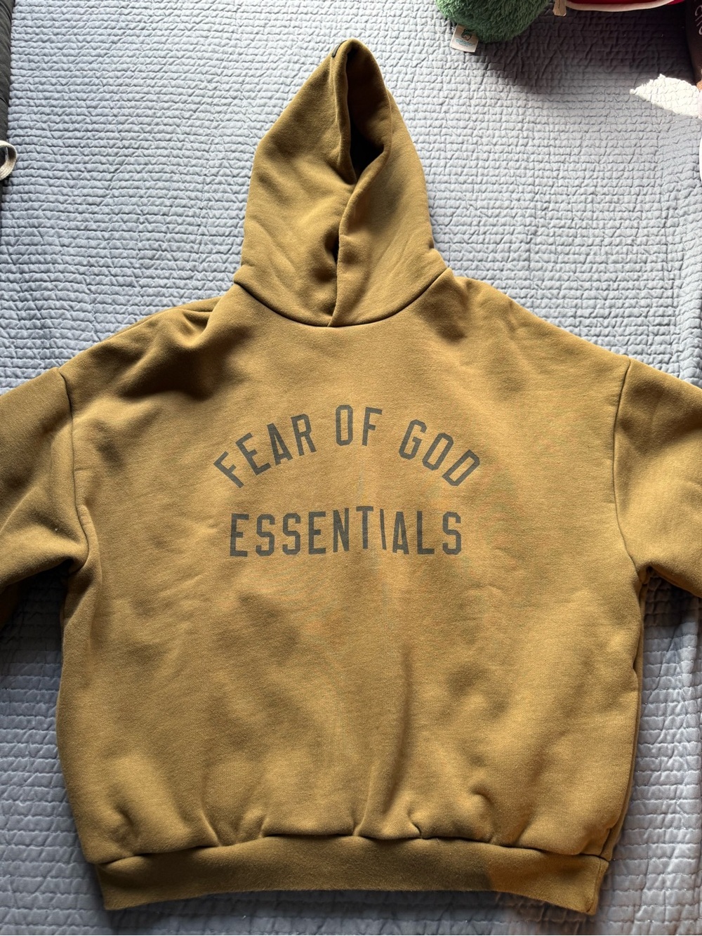 Essentials Fear of God Crewneck Hoodie in Mustard